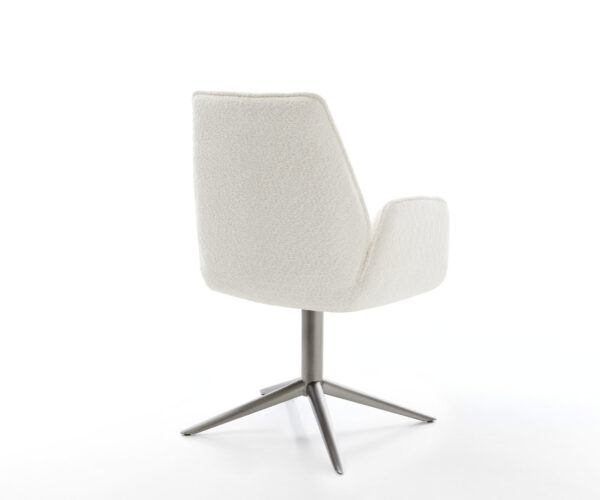 Otočné kreslo Zoa-Flex Bouclé White Grafitová základňa 360° otočná funkcia Swivel Vreckové pružinové jadro - Image 5