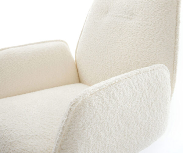 Otočné kreslo Zoa-Flex Bouclé White Grafitová základňa 360° otočná funkcia Swivel Vreckové pružinové jadro - Image 4