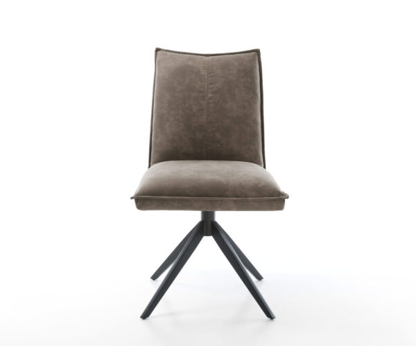 Otočné kreslo Lelio-Flex Mikrovlákno Taupe Vintage Cross Frame Wide Black Funkcia hojdania 360° Vreckové pružinové jadro - Image 2