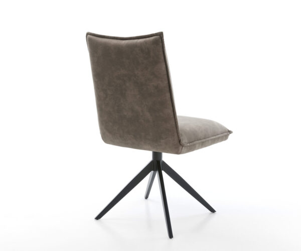Otočné kreslo Lelio-Flex Mikrovlákno Taupe Vintage Cross Frame Wide Black Funkcia hojdania 360° Vreckové pružinové jadro - Image 5