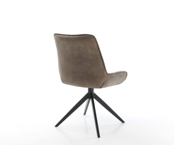 Otočná stolička Taimi-Flex mikrovlákno taupe vintage krížový rám široký čierny Funkcia hojdania otočná o 360° - Image 5