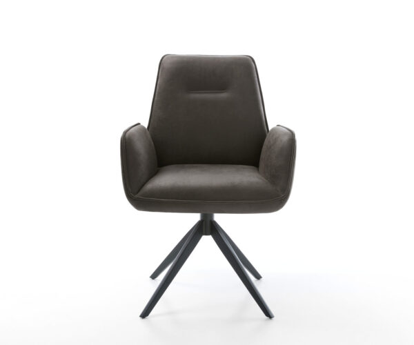 Otočná stolička Zoa-Flex Mikrovlákno antracit Vintage Cross Frame Wide Black Funkcia hojdania 360° Vreckové pružinové jadro - Image 2