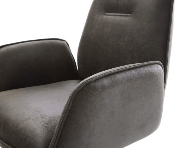 Otočná stolička Zoa-Flex Mikrovlákno antracit Vintage Cross Frame Wide Black Funkcia hojdania 360° Vreckové pružinové jadro - Image 4