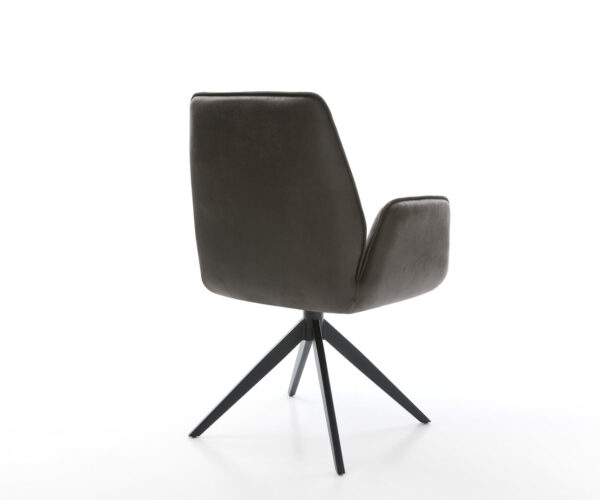Otočná stolička Zoa-Flex Mikrovlákno antracit Vintage Cross Frame Wide Black Funkcia hojdania 360° Vreckové pružinové jadro - Image 5