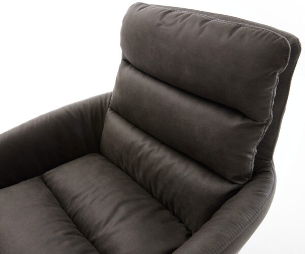 Otočná stolička Abelia-Flex s antracitovými podrúčkami z mikrovlákna vintage krížový rám široký čierny 360° funkcia hojdania - Image 4