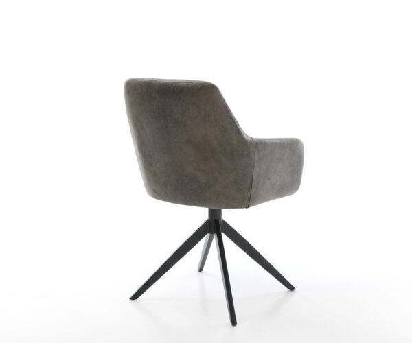 Otočná stolička Pejo-Flex Mikrovlákno sivá Antique Cross Frame Wide Black Funkcia hojdania 360° Vreckové pružinové jadro - Image 5