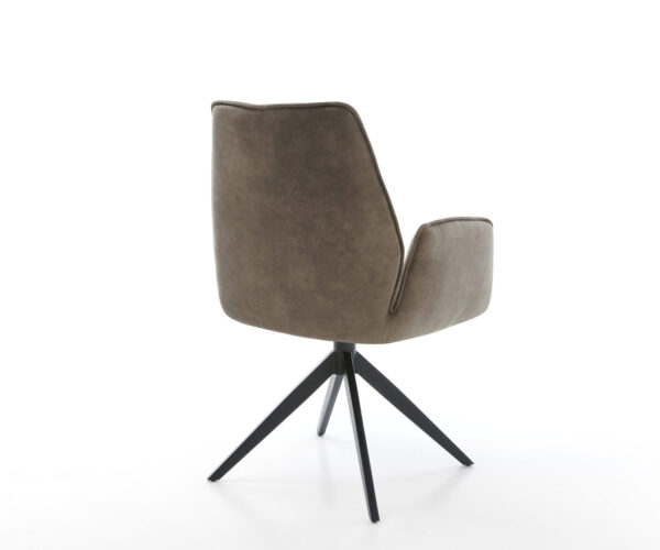 Otočné kreslo Zoa-Flex Mikrovlákno Taupe Vintage Cross Frame Wide Black 360° funkcia hojdania Vreckové pružinové jadro - Image 5