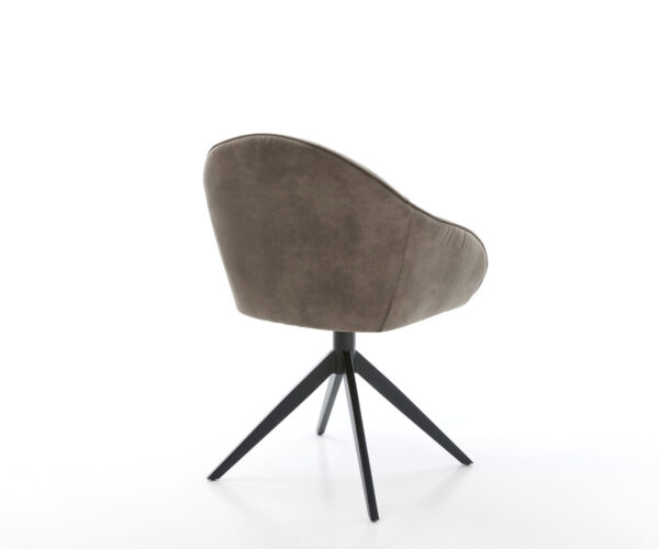 Otočné kreslo Gaio-Flex mikrovlákno taupe vintage krížový rám široký čierny 360° funkcia hojdania - Image 5