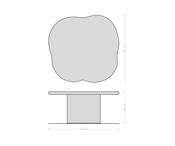 Jedálenský stôl Orbion 180x175 prírodný rám z agátového dreva - Image 6