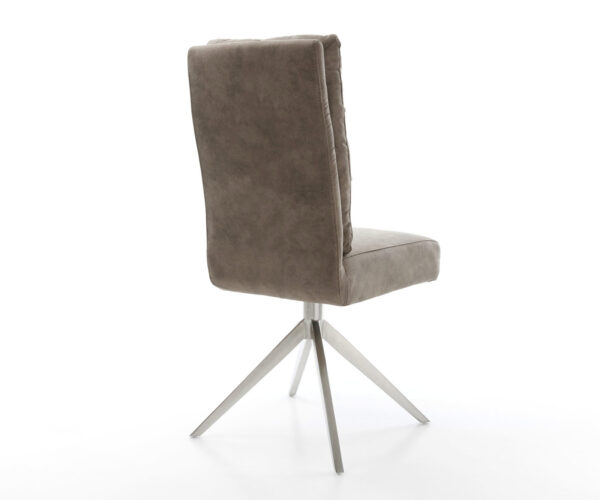 Otočné kreslo Pela-Flex Mikrovlákno Taupe Vintage Cross Frame Wide Stainless Steel 360° Swivel Rocking function Vreckové pružinové jadro - Image 5