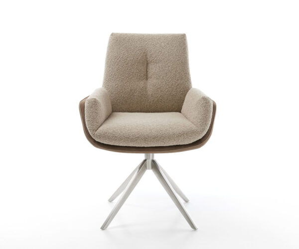 Otočná stolička Clea-Flex zmiešaný materiál blatový krížový rám široký nerezový 360° funkcia hojdania - Image 2