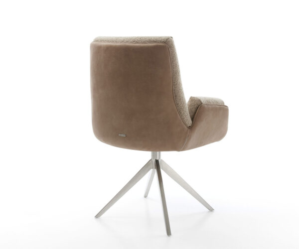 Otočná stolička Clea-Flex zmiešaný materiál blatový krížový rám široký nerezový 360° funkcia hojdania - Image 5