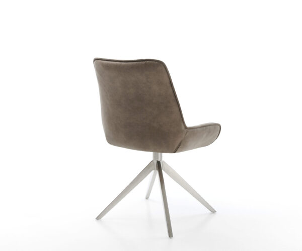 Otočná stolička Taimi-Flex z mikrovlákna taupe vintage krížový rám široký z nehrdzavejúcej ocele funkcia hojdania otočná o 360° - Image 5