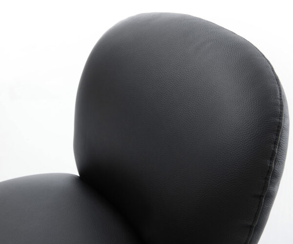 Otočná stolička Nube-Flex Pravá koža Čierny široký krížový rám Nerezová oceľ Funkcia hojdania otočná o 360° Vreckové pružinové jadro - Image 4