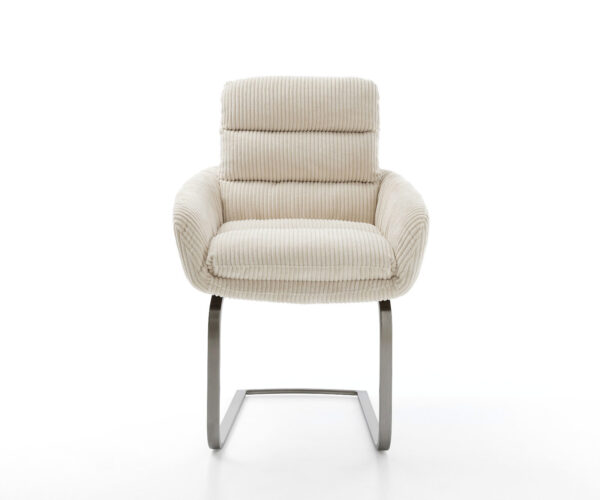 Konzolové kreslo Abelia-Flex s podrúčkami Cord Beige Flat Graphite konzolové kreslo - Image 2