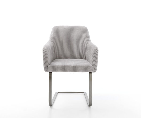Kreslo Greg-Flex Cord Console Chair Silver Grey Flat Console Chair Graphite Pocket Spring Core - Image 2