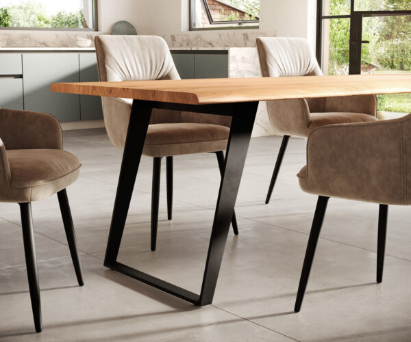 Jedálenský stôl Edge 300x100 XL akácia prírodný kovový uhlový - Image 6