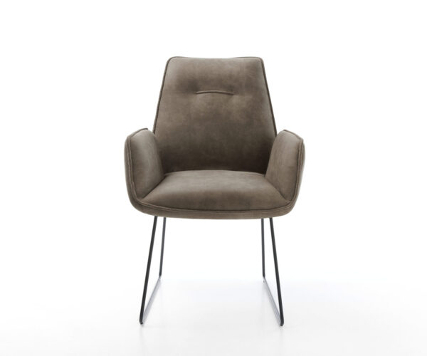 Jedálenská stolička Zoa-Flex mikrovlákno taupe vintage tenká podstava čierna vrecková pružina - Image 2