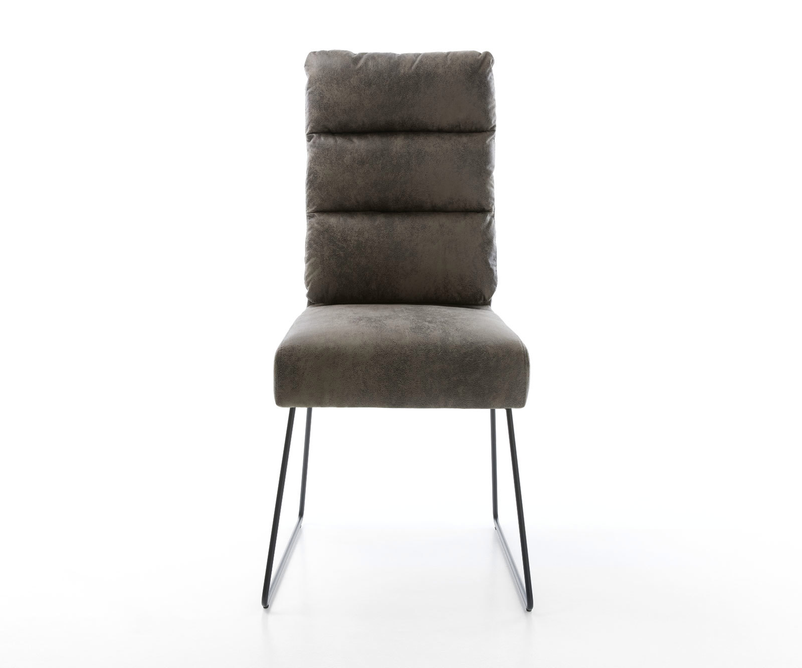 Jedálenská stolička Pela-Flex mikrovlákno sivá vintage tenká podstava čierna vrecková pružina - Image 2