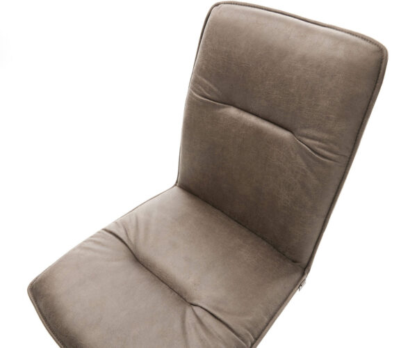Otočná stolička Vinjo-Flex taupe vintage krížová základňa štvorcová z nehrdzavejúcej ocele - Image 4