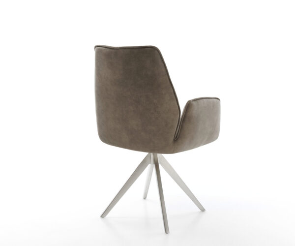 Otočná stolička Zoa-Flex taupe vintage krížová základňa štvorcová z nerezovej ocele - Image 5