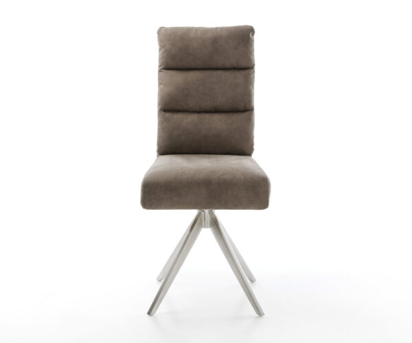 Otočná stolička Pela-Flex taupe vintage krížová základňa štvorcová z nerezovej ocele - Image 2
