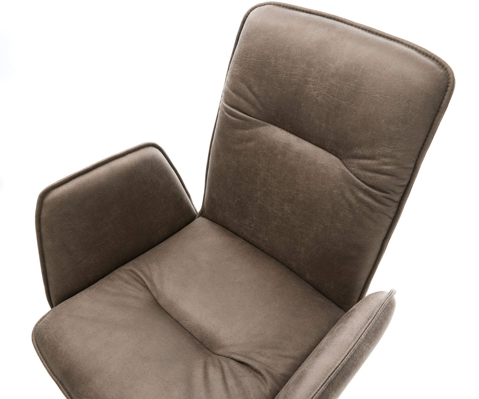 Jedálenská stolička Vinja-Flex mikrovlákno taupe vintage krížová podstava hranatá čierna - Image 4