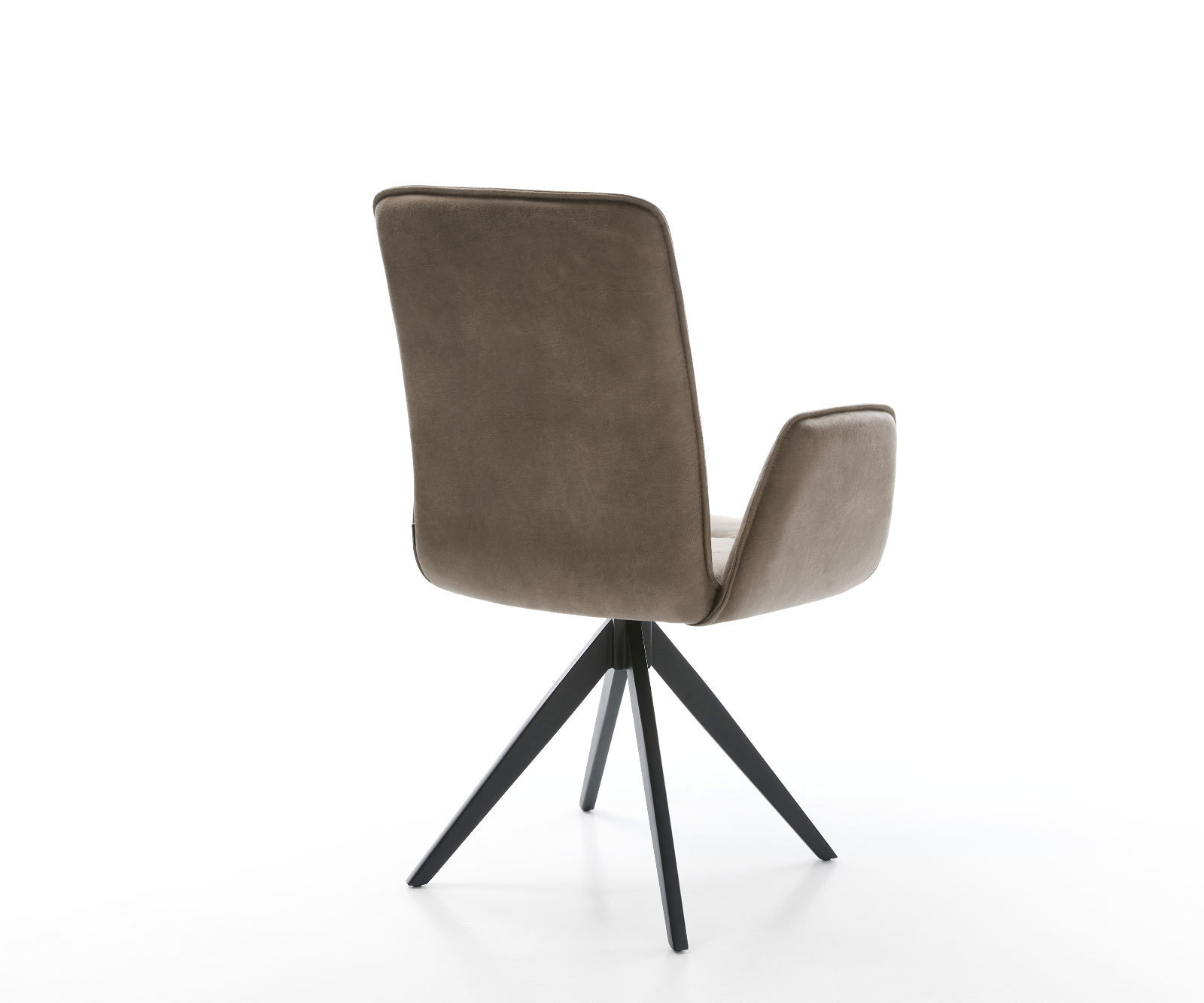 Jedálenská stolička Vinja-Flex mikrovlákno taupe vintage krížová podstava hranatá čierna - Image 5