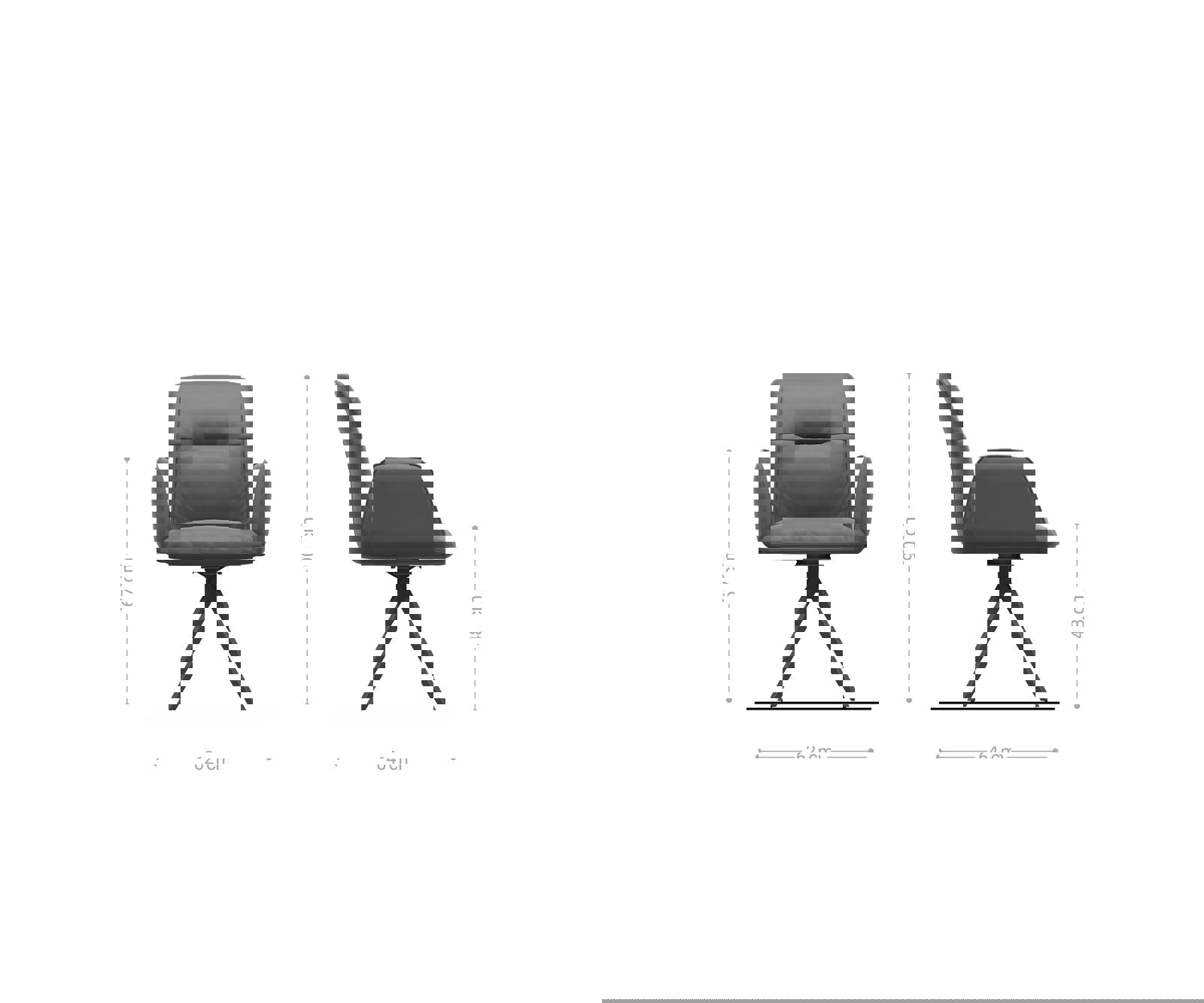 Jedálenská stolička Vinja-Flex mikrovlákno taupe vintage krížová podstava hranatá čierna - Image 6