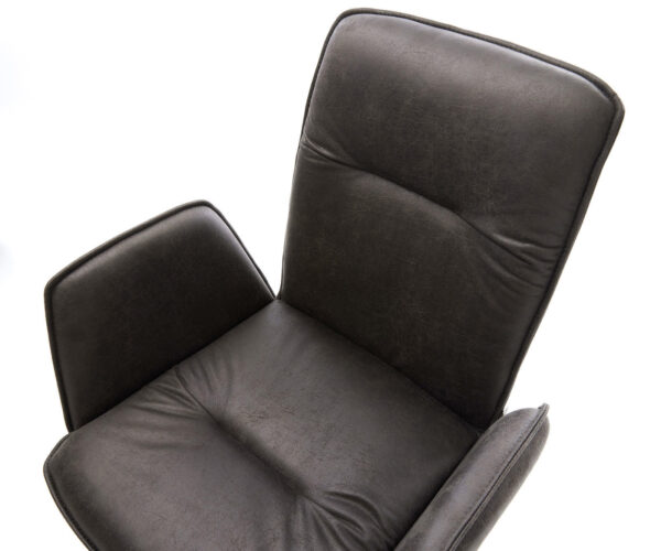 Otočná stolička Vinja-Flex antracitová vintage krížová základňa štvorcová čierna - Image 4
