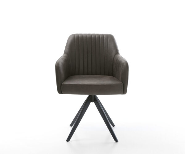 Otočná stolička Greg-Flex antracitová vintage krížová základňa štvorcová čierna - Image 2