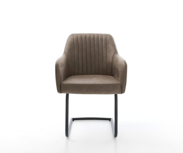 Jedálenská stolička Greg-Flex taupe vintage konzolová základňa okrúhla čierna - Image 2