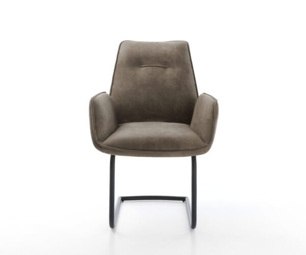 Jedálenská stolička Zoa-Flex taupe vintage konzolový podstavec okrúhly čierny - Image 2