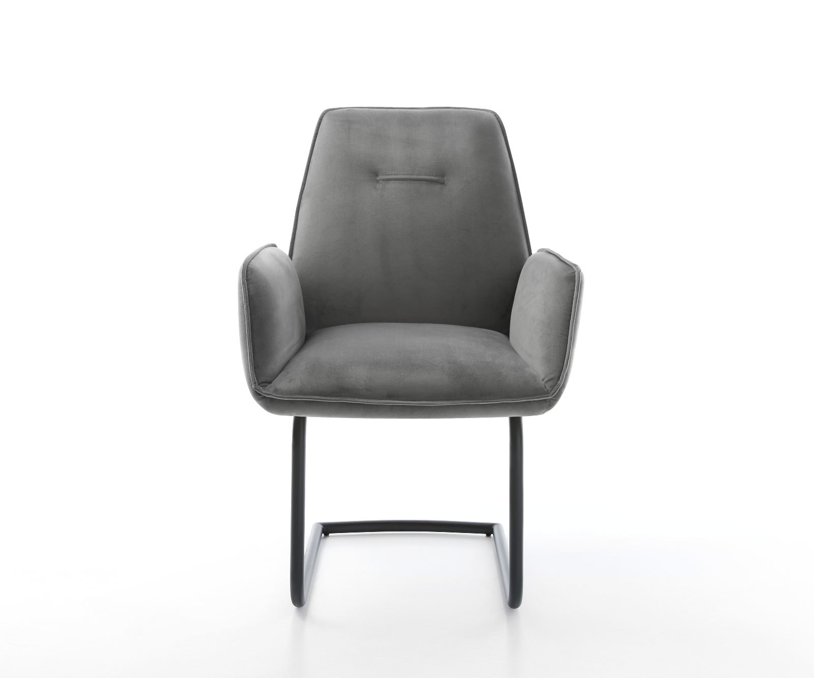 Jedálenská stolička Zoa-Flex zamat sivá jedálenská stolička okrúhla čierna vrecková pružina - Image 2