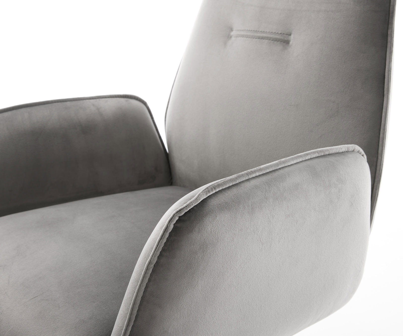 Jedálenská stolička Zoa-Flex zamat sivá jedálenská stolička okrúhla čierna vrecková pružina - Image 4