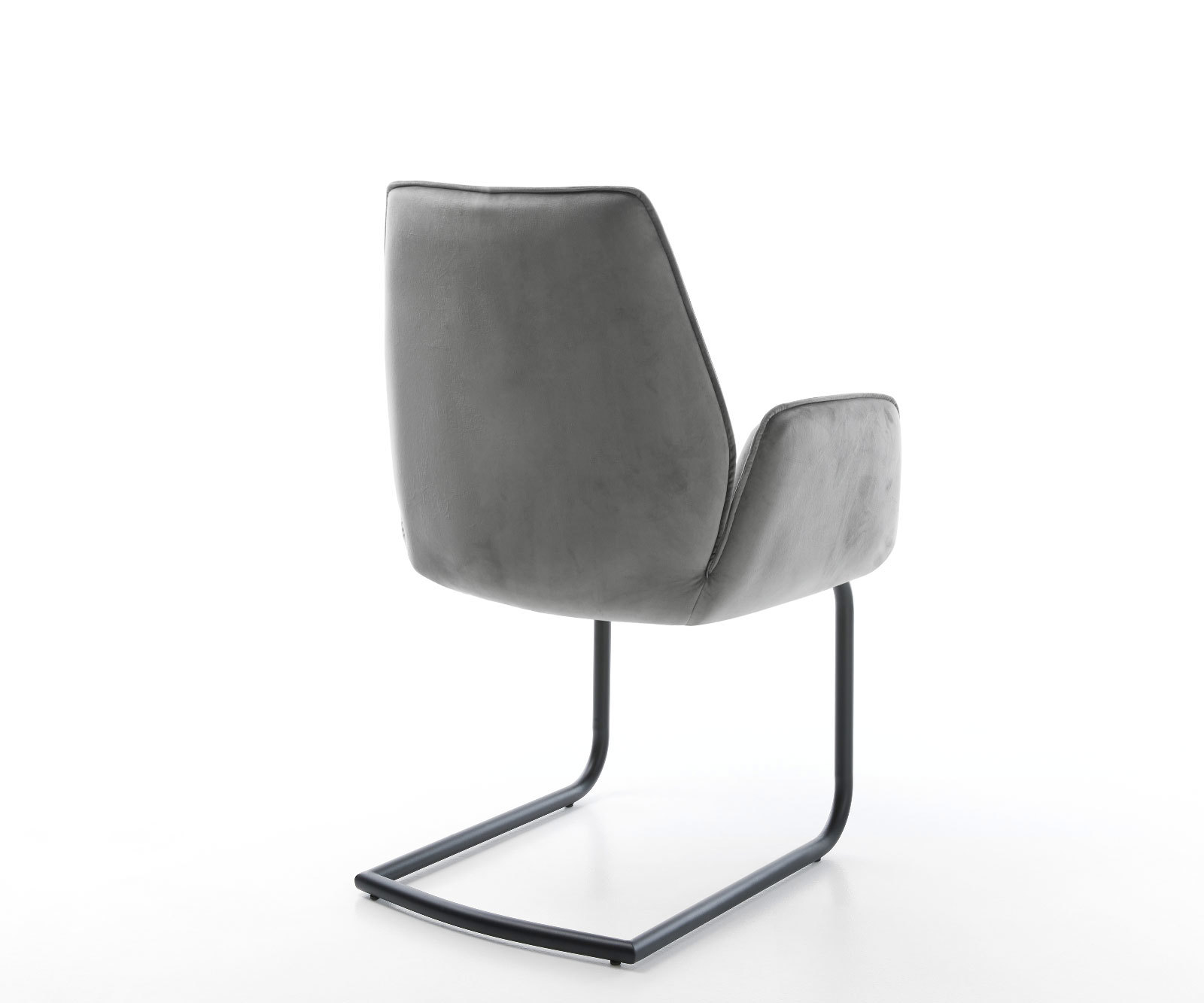 Jedálenská stolička Zoa-Flex zamat sivá jedálenská stolička okrúhla čierna vrecková pružina - Image 5