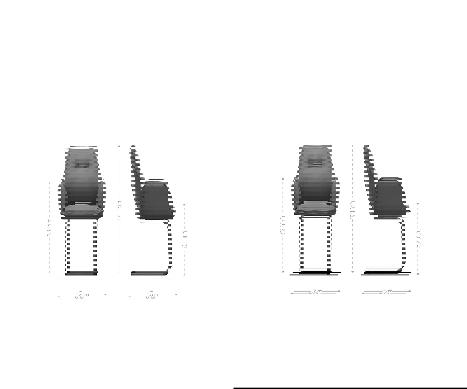 Jedálenská stolička Zoa-Flex zamat sivá jedálenská stolička okrúhla čierna vrecková pružina - Image 6