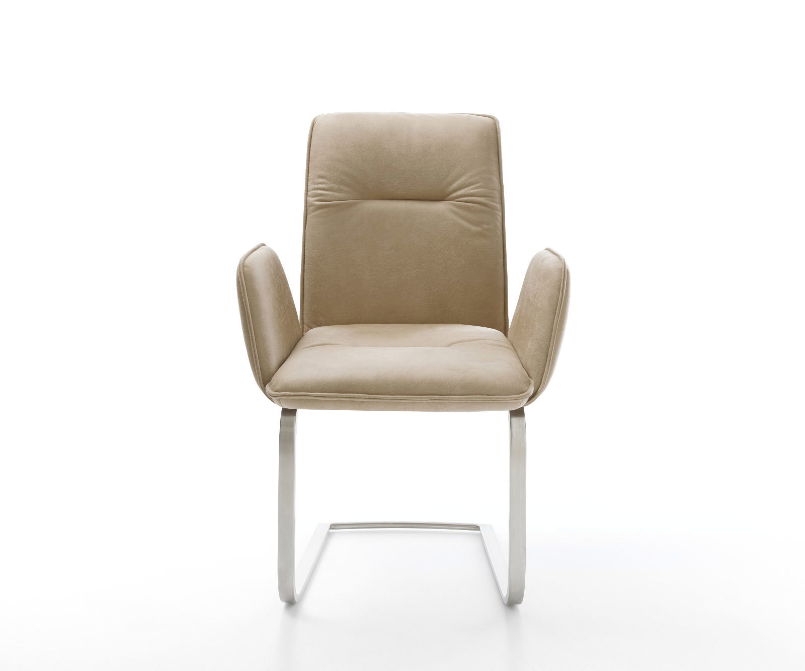 Jedálenská stolička Vinja-Flex mikrovlákno béžová vintage jedálenská stolička plochý nerezová oceľ - Image 2