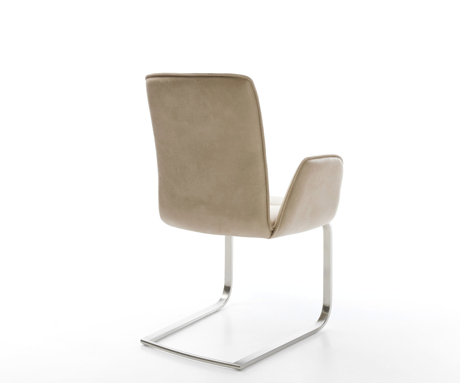 Jedálenská stolička Vinja-Flex mikrovlákno béžová vintage jedálenská stolička plochý nerezová oceľ - Image 5