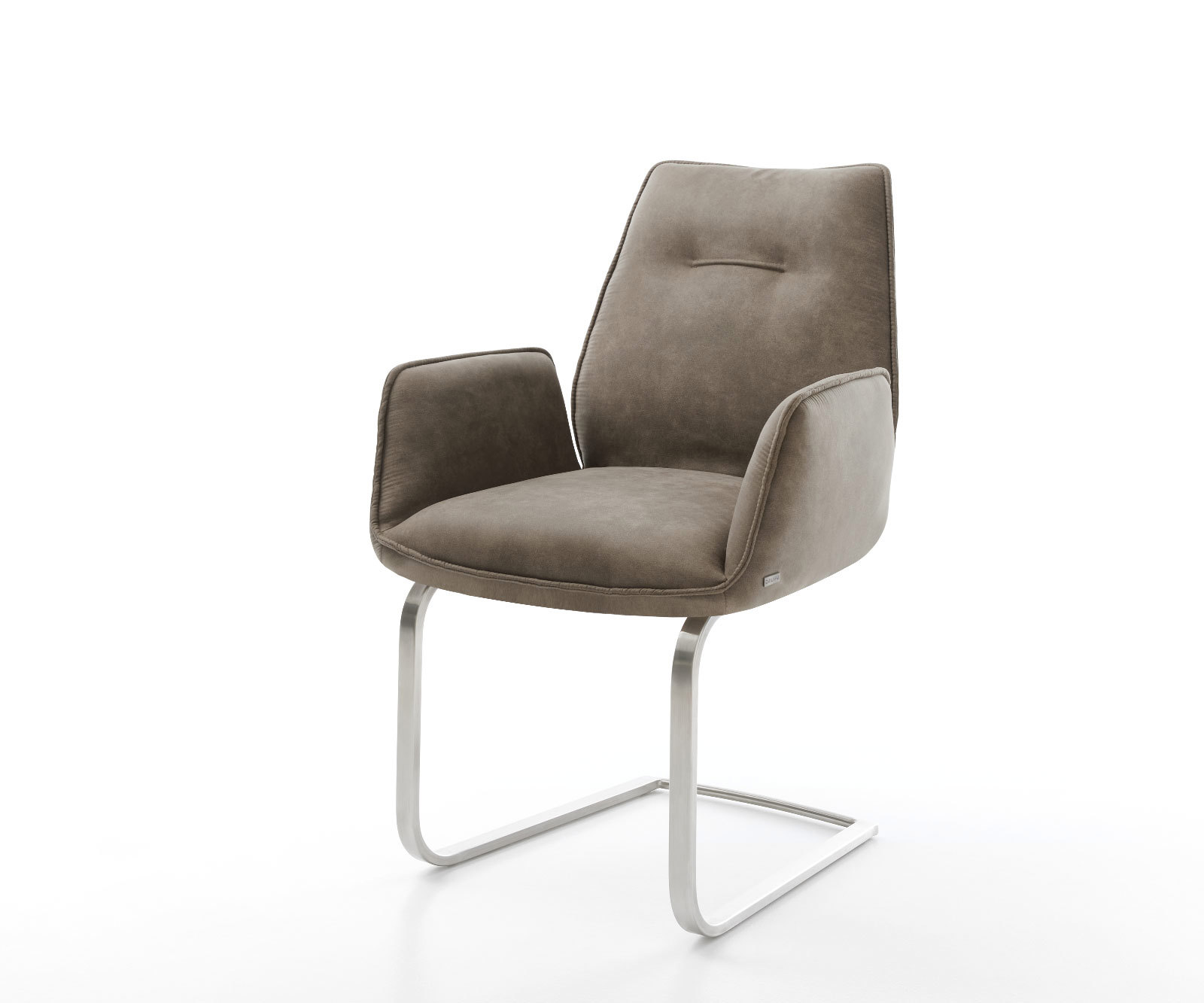 Jedálenská stolička Zoa-Flex mikrovlákno taupe vintage jedálenská stolička plochý nerezová oceľ vrecková pružina