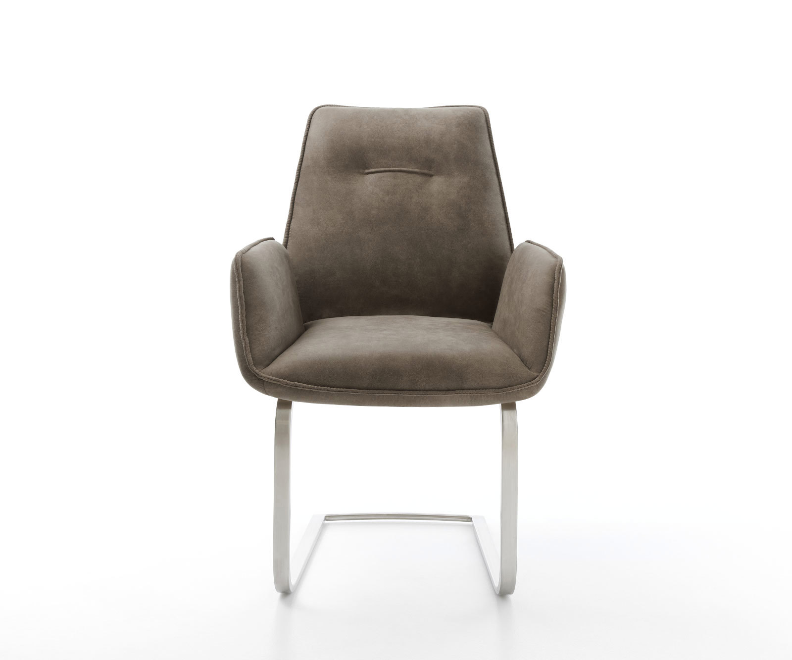 Jedálenská stolička Zoa-Flex mikrovlákno taupe vintage jedálenská stolička plochý nerezová oceľ vrecková pružina - Image 2