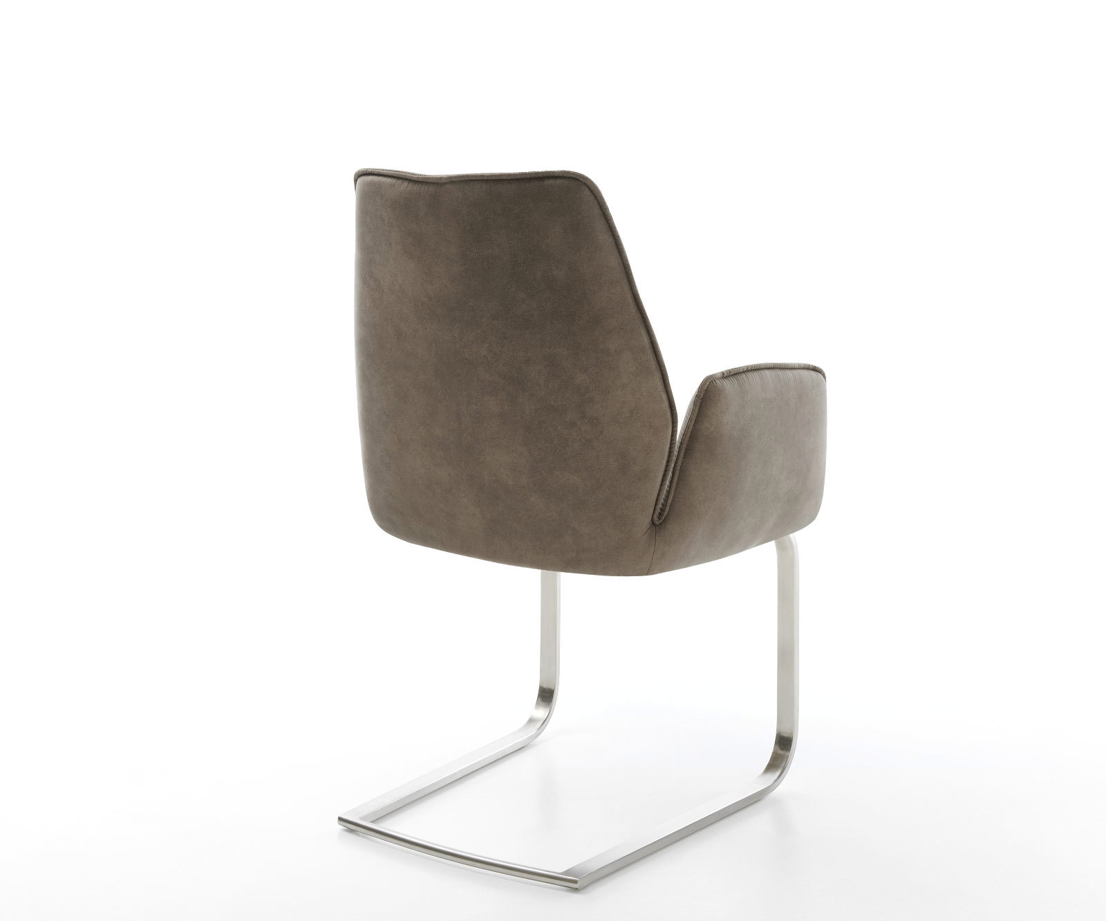 Jedálenská stolička Zoa-Flex mikrovlákno taupe vintage jedálenská stolička plochý nerezová oceľ vrecková pružina - Image 5