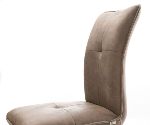 Jedálenská stolička Maddy-Flex taupe vintage konzolová základňa plochá nerezová oceľ - Image 4