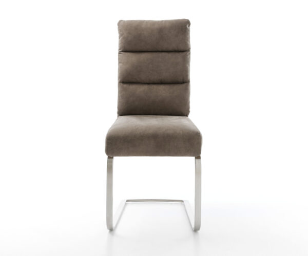 Jedálenská stolička Pela-Flex taupe vintage konzolová základňa plochá nerezová oceľ - Image 2
