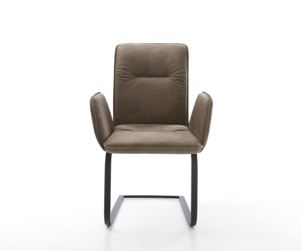 Jedálenská stolička Vinja-Flex mikrovlákno taupe vintage jedálenská stolička plochá čierna - Image 2