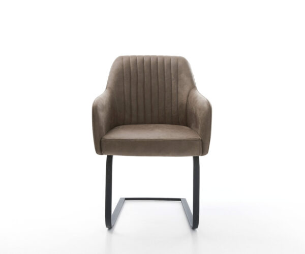 Jedálenská stolička Greg-Flex mikrovlákno taupe vintage jedálenská stolička plochá čierna vrecková pružina - Image 2