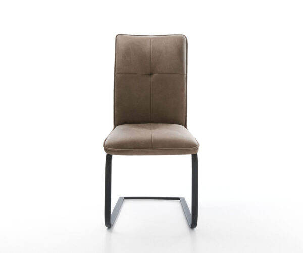 Jedálenská stolička Maddy-Flex mikrovlákno taupe vintage jedálenská stolička plochá čierna - Image 2