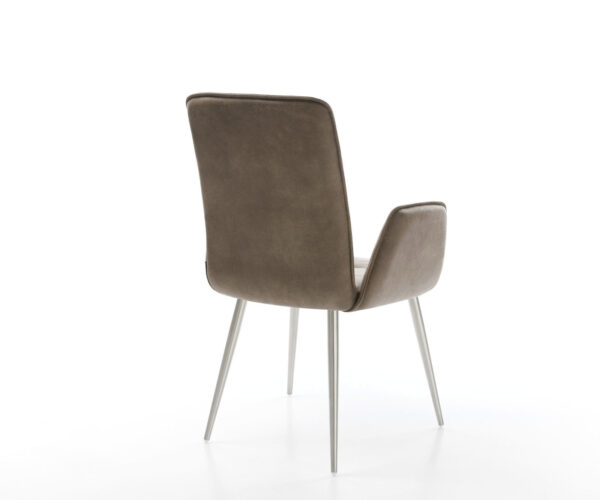 Jedálenská stolička Vinja-Flex taupe vintage kužeľová podnož z nehrdzavejúcej ocele - Image 5