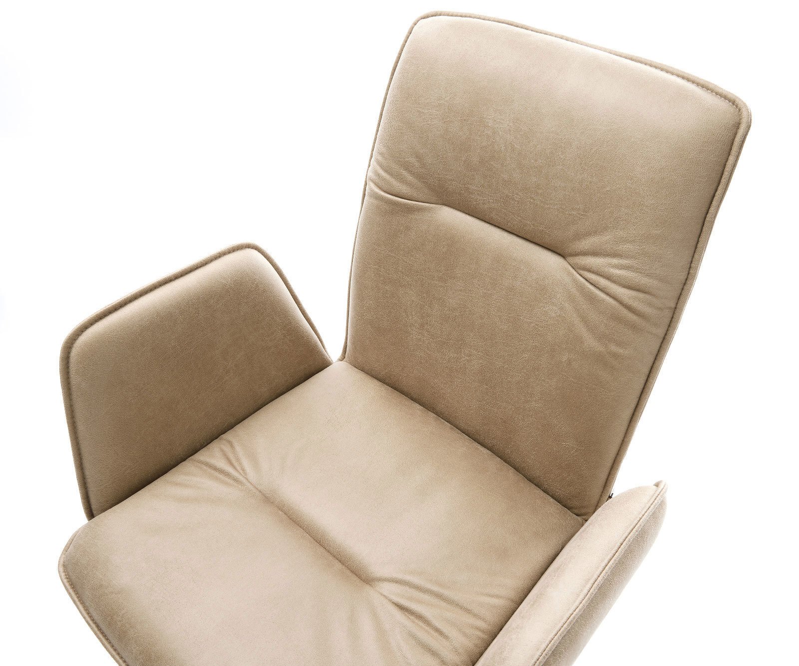 Jedálenská stolička Vinja-Flex mikrovlákno béžová vintage 4-nohá zúžená nerezová oceľ - Image 4