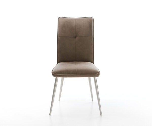 Jedálenská stolička Maddy-Flex taupe vintage kužeľová podnož z nehrdzavejúcej ocele - Image 2
